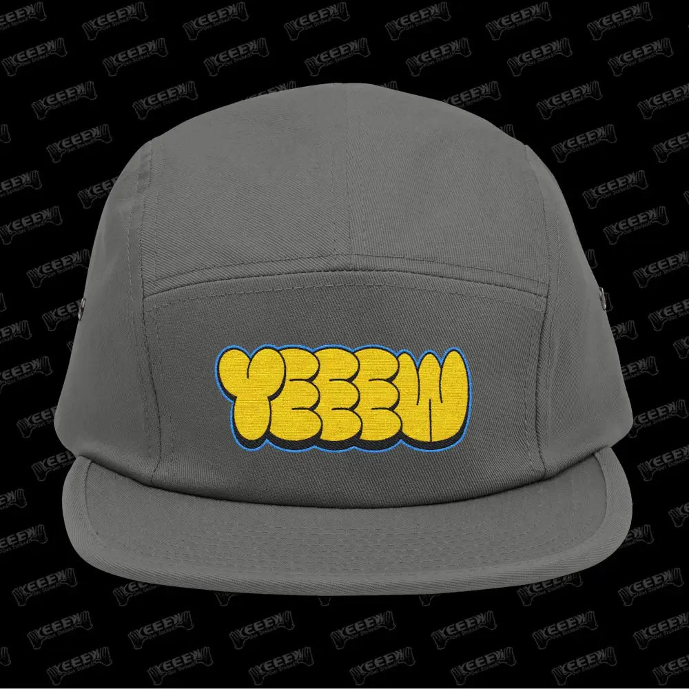 YEEEW Embroidered 5 Panel Cap - One size / Grey - Hats