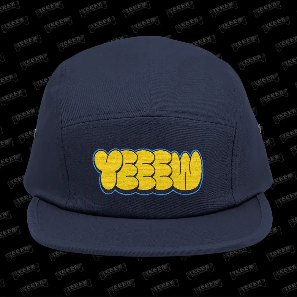 YEEEW Embroidered 5 Panel Cap - One size / Navy - Hats