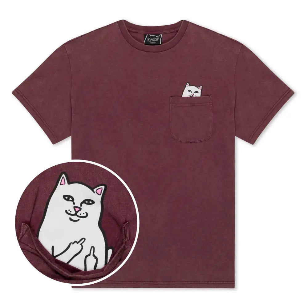 Lord Nermal Pocket Tee - Burgundy Vintage Wash
