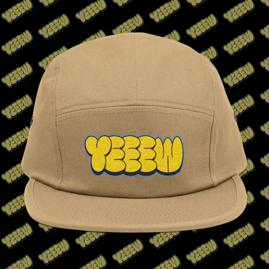 YEEEW Embroidered 5 Panel Cap One size / Khaki Hats