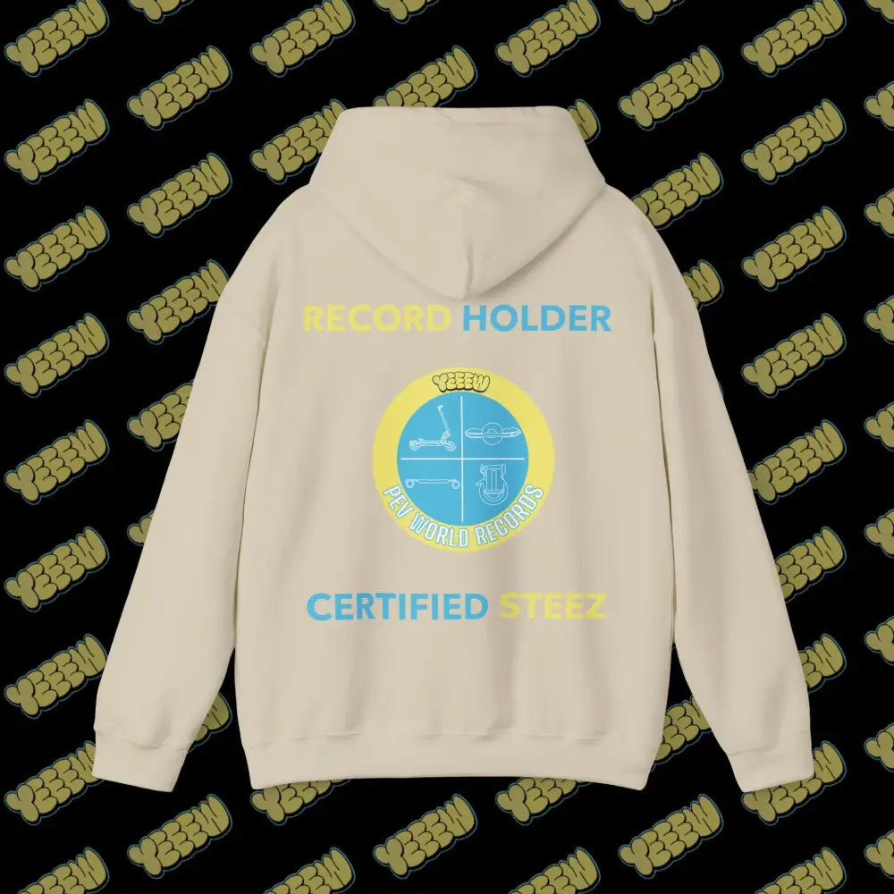 YEEEW PEV World Record Holders Hoodie - Sand / S - Hoodie