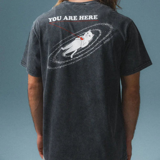 You Are Here Tee (Black Vintage Wash)